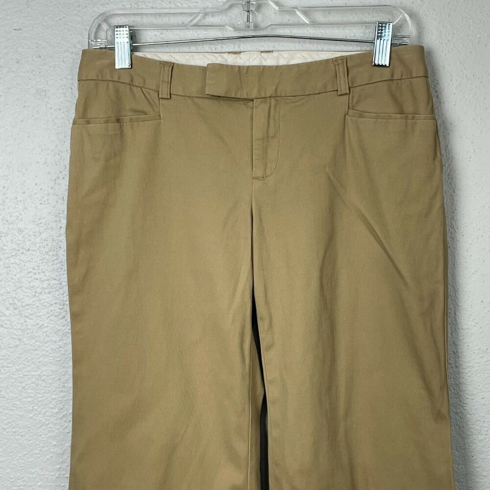 Gap Womens Khaki Color Stretch Flat Front Flare Ankle Pants - Size 4 - Picture 2 of 5